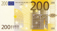 Лицевая сторона банкноты в 200 Евро