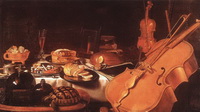 Натюрморт с музыкальными инструментами (П. Клаас, 1623 г.)